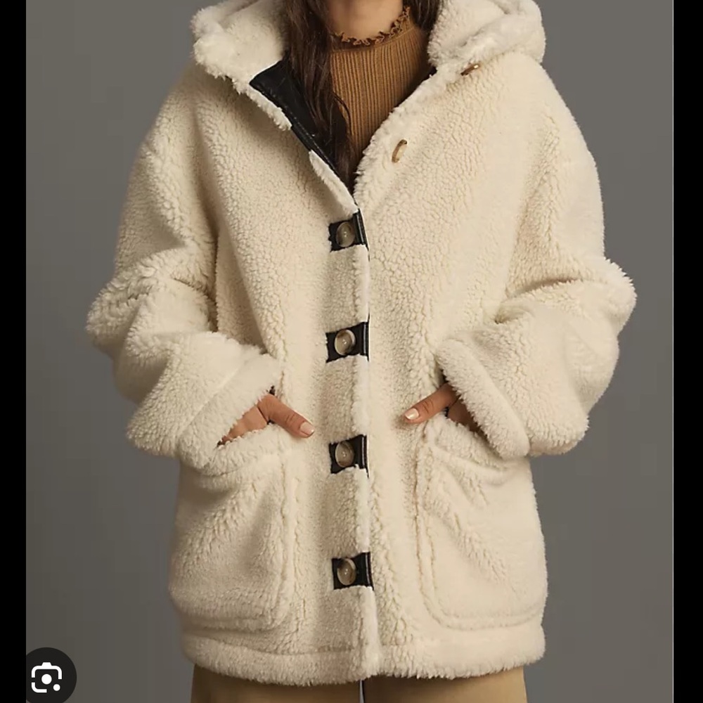 Anthropology Hooded Sherpa Jacket